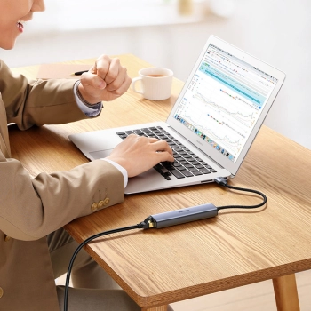  Wielofunkcyjny HUB adapter rozdzielacz USB 3.0 - 3x USB Ethernet RJ-45 USB-C PD szary - zdj. dodatkowe 6