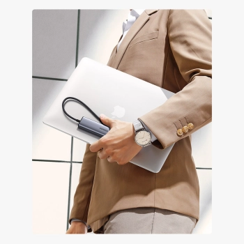  Wielofunkcyjny HUB adapter rozdzielacz USB 3.0 - 3x USB Ethernet RJ-45 USB-C PD szary - zdj. dodatkowe 8