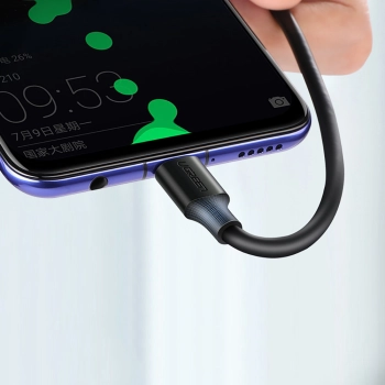  Kabel przewód przejściówka USB - USB-C Quick Charge 3.0 3A 0.25m czarny - zdj. dodatkowe 3