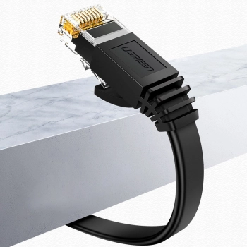  Płaski kabel sieciowy patchcord LAN RJ45 Ethernet Cat. 6 3m czarny - zdj. dodatkowe 1