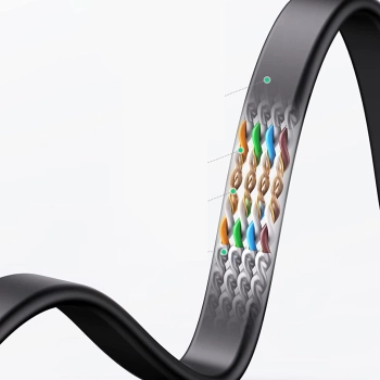  Płaski kabel sieciowy patchcord LAN RJ45 Ethernet Cat. 6 15m czarny - zdj. dodatkowe 6