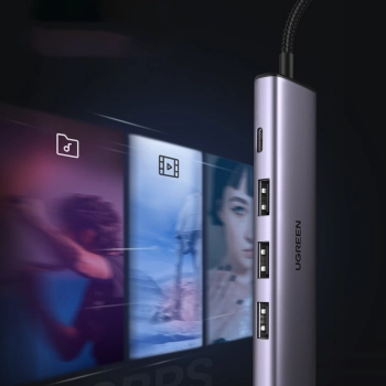  Rozdzielacz portów HUB USB - 4x USB 3.0 szary - zdj. dodatkowe 1