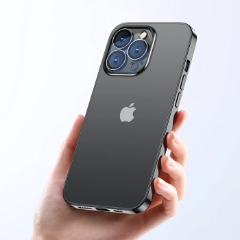  Case etui żelowe do iPhone 14 obudowa pokrowiec z metaliczną ramką 14Q czarny - zdj. dodatkowe 6