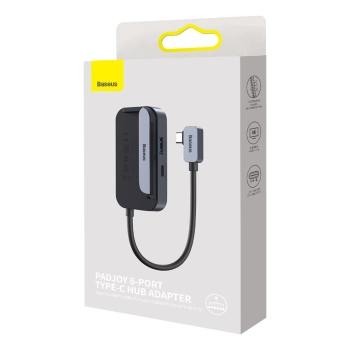  6w1 Rozdzielacz portów PadJoy HUB USB do tabletu smartfona USB-C HDMI SD TF ciemnoszary - zdj. dodatkowe 4