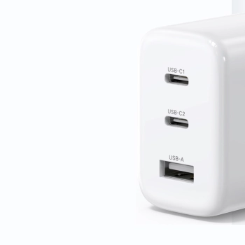  Szybka ładowarka sieciowa 2x USB-C USB 65W PD QC biała - zdj. dodatkowe 2