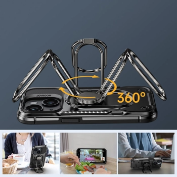  Etui do iPhone 14 pancerny pokrowiec z podstawką uchwytem ring holder czarne - zdj. dodatkowe 7