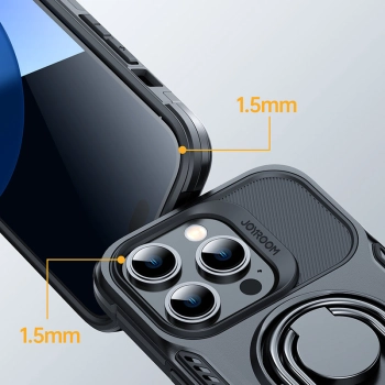  Etui do iPhone 14 Pro pancerny pokrowiec z podstawką uchwytem ring holder czarne - zdj. dodatkowe 2