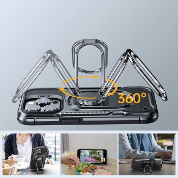  Etui do iPhone 14 Pro pancerny pokrowiec z podstawką uchwytem ring holder czarne - zdj. dodatkowe 4