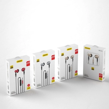  Metalowe przewodowe słuchawki douszne 3,5 mm mini jack szary - zdj. dodatkowe 4