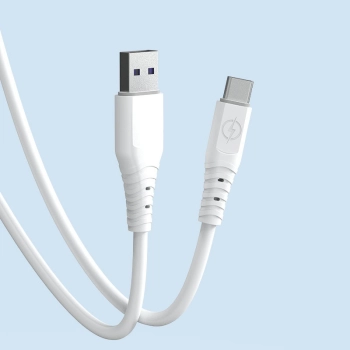  Kabel przewód elastyczny USB - USB-C 6A 1m biały - zdj. dodatkowe 1