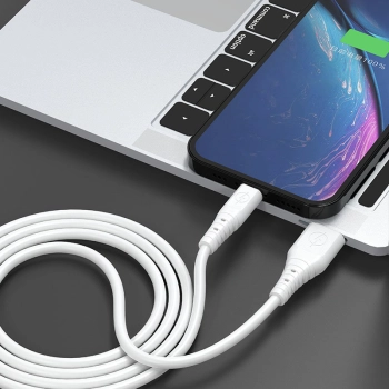  Kabel przewód elastyczny USB - USB-C 6A 1m biały - zdj. dodatkowe 2