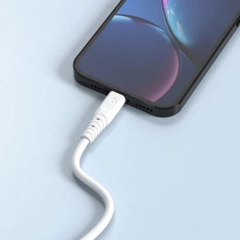  Kabel przewód elastyczny USB - USB-C 6A 1m biały - zdj. dodatkowe 3