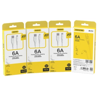  Kabel przewód elastyczny USB - USB-C 6A 1m biały - zdj. dodatkowe 4