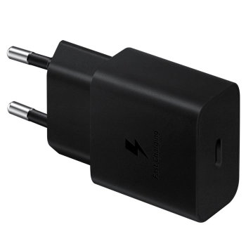  Ładowarka sieciowa USB-C 15W PD AFC + kabel USB-C czarny - zdj. dodatkowe 1