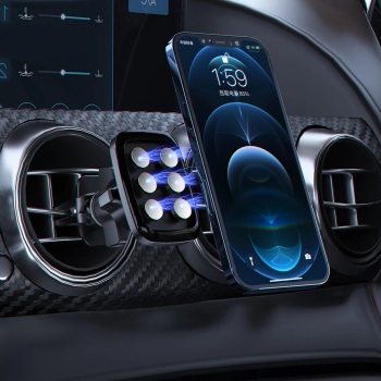  Magnetyczny uchwyt samochodowy na telefon F8H na kratkę wentylacyjną czarny - zdj. dodatkowe 6