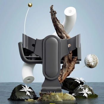  Grawitacyjny uchwyt samochodowy do telefonu na kratkę czarny - zdj. dodatkowe 5