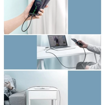  Kabel przewód USB - USB-C 3A 3m czarny - zdj. dodatkowe 9