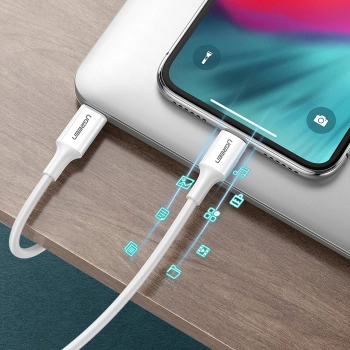  Kabel przewód do iPhone MFi USB-C - Lightning 20W 3A 1m biały - zdj. dodatkowe 7