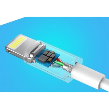  Kabel przewód do iPhone USB - Lightning MFI 1m 2.4A biały - zdj. dodatkowe 7