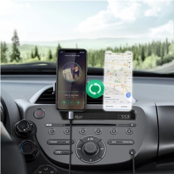  Kabel przewód audio AUX do iPhone MFI Lightning - 3.5 mmmini jack 1m szary - zdj. dodatkowe 2