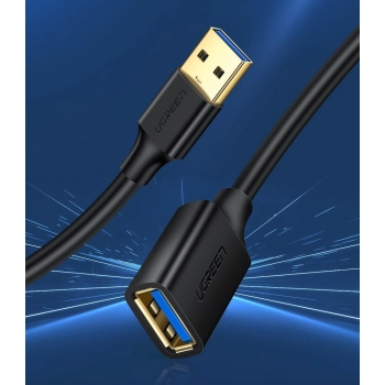  Przedłużacz do kabla przewodu USB 3.0 1.5m czarny - zdj. dodatkowe 1