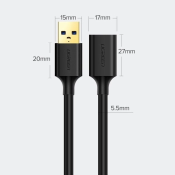  Przedłużacz do kabla przewodu USB 3.0 1.5m czarny - zdj. dodatkowe 5
