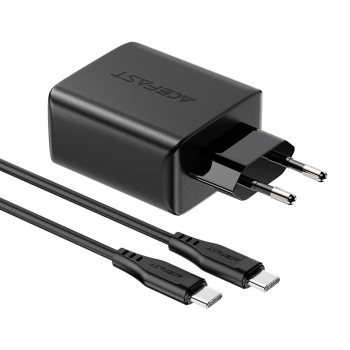  2w1 Ładowarka sieciowa 2x USB-C USB 65W + kabel USB-C czarny - zdj. dodatkowe 1