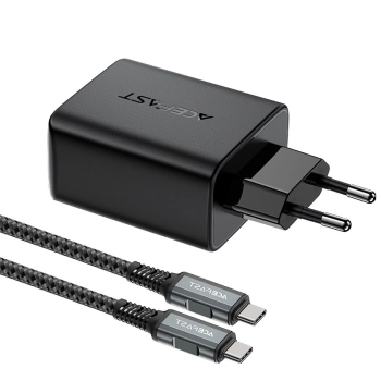  2w1 Ładowarka sieciowa z kablem USB-C + przejściówka adapter USB-C - HDMI 4K czarna - zdj. dodatkowe 2
