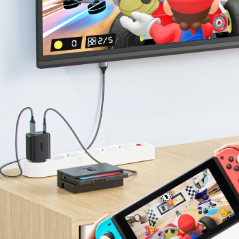  2w1 Ładowarka sieciowa z kablem USB-C + przejściówka adapter USB-C - HDMI 4K czarna - zdj. dodatkowe 7