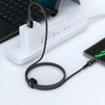  Kabel przewód w oplocie USB - USB-C 3A 1.2m czarny - zdj. dodatkowe 3