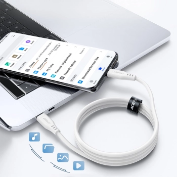  Kabel przewód do telefonu USB-C 60W 20V 3A 1.2m biały - zdj. dodatkowe 7