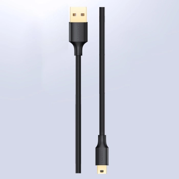  Kabel przewód USB - mini USB 5-pinowy pozłacany 0.5m czarny - zdj. dodatkowe 2