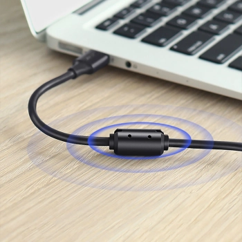  Kabel przewód USB - mini USB 5-pinowy pozłacany 0.5m czarny - zdj. dodatkowe 5
