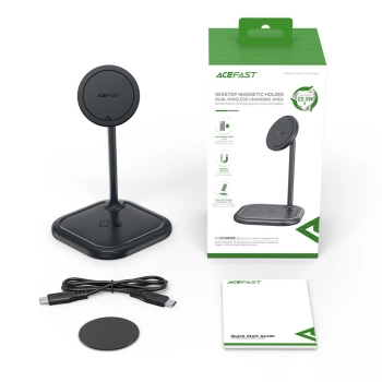  2w1 Ładowarka bezprzewodowa Qi 15W i stojak podstawka do iPhone i Apple AirPods E6 czarny - zdj. dodatkowe 8