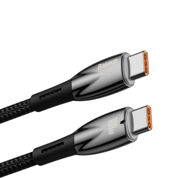  Kabel przewód do szybkiego ładowania Glimmer Series USB-C 480Mb/s PD 100W 2m czarny - zdj. dodatkowe 1