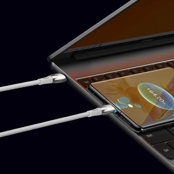  Kabel przewód do szybkiego ładowania Glimmer Series USB-C 480Mb/s PD 100W 2m biały - zdj. dodatkowe 9