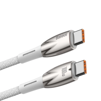  Kabel przewód do szybkiego ładowania Glimmer Series USB-C 480Mb/s PD 100W 2m biały - zdj. dodatkowe 1
