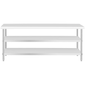  Stół do kuchni z 2 półkami stalowy nierdzewny 200 x 70cm - zdj. dodatkowe 4