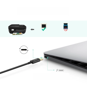  Kabel przewód do drukarki USB-C - USB-B 480Mb/s 2m czarny - zdj. dodatkowe 1
