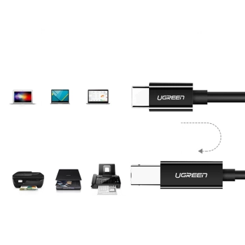 Kabel przewód do drukarki USB-C - USB-B 480Mb/s 2m czarny - zdj. dodatkowe 3