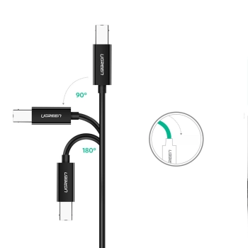  Kabel przewód do drukarki USB-C - USB-B 480Mb/s 2m czarny - zdj. dodatkowe 5