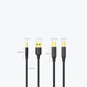  Długi kabel przewód do drukarki USB-A - USB-B 480Mb/s 5m czarny - zdj. dodatkowe 9