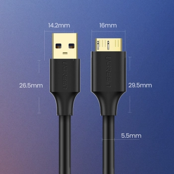  Kabel przewód do dysku USB-A 3.0 - Micro USB-B SuperSpeed 5Gb/s 1m czarny - zdj. dodatkowe 9