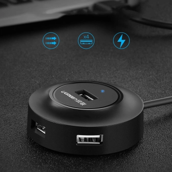  4w1 HUB rozdzielacz adapter USB 2.0 do 4x USB-A 480Mb/s 1m biały - zdj. dodatkowe 1