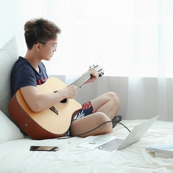  Kabel przewód przejściówka audio TRS mini jack 3.5mm - jack 6.35mm 1m szary - zdj. dodatkowe 2