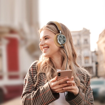  Wytrzymały kabel przewód audio AUX w oplocie wtyczka kątowa minijack 3.5 mm 1m niebieski - zdj. dodatkowe 3