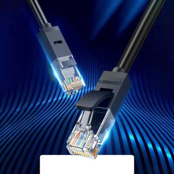  Kabel sieciowy patchcord internetowy LAN U/UTP Cat. 6 1000Mb/s 15m czarny - zdj. dodatkowe 3