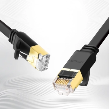  Kabel sieciowy internetowy płaski patchcord U/FTP Cat. 7 10Gb/s 0.5m czarny - zdj. dodatkowe 7