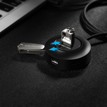  4w1 HUB rozdzielacz adapter USB 2.0 do 4x USB-A 480Mb/s 1m czarny - zdj. dodatkowe 6