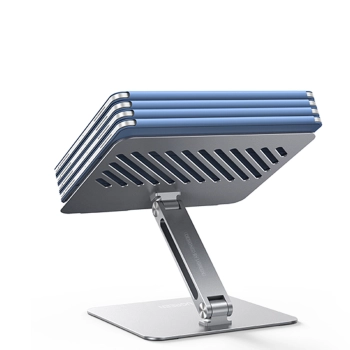  Stojak składana podstawka pod laptopa tablet do pracy na stojąco srebrny - zdj. dodatkowe 7